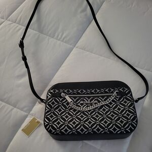 Michael Kors Black and White Crossbody Bag